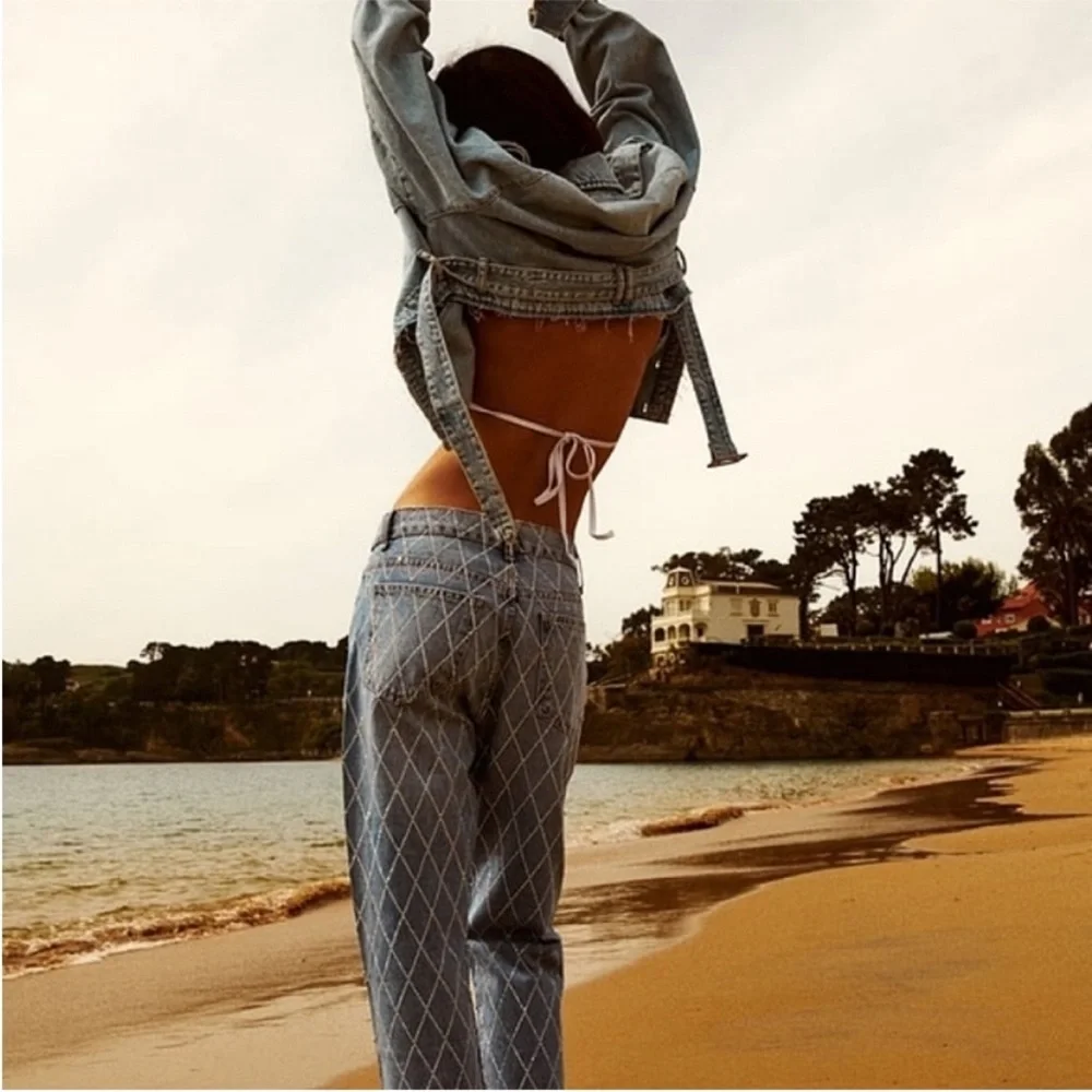 Zara Light Blue Straight Leg Jeans - Picture 3 of 12